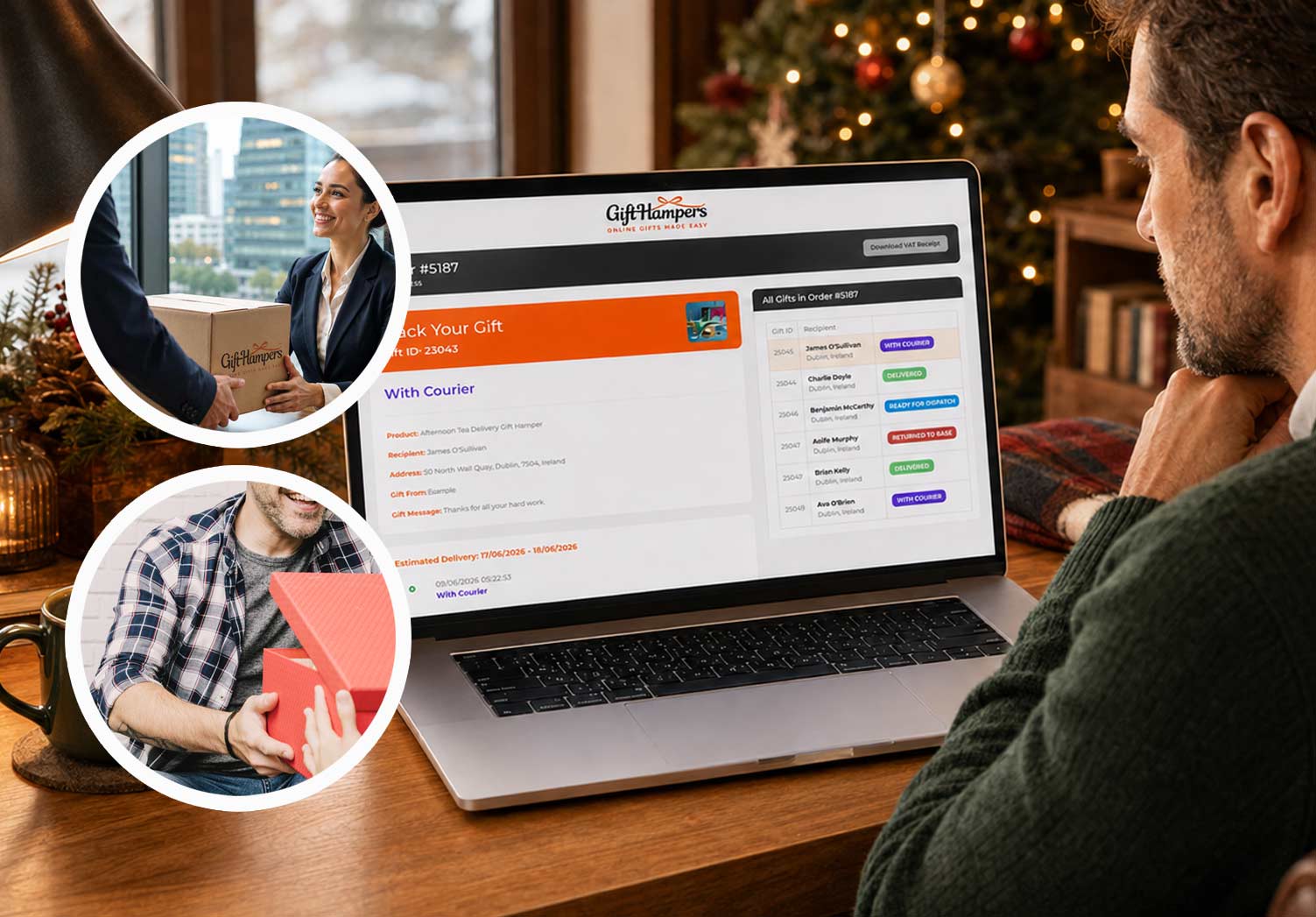 realtime tracking corporate gift hamper delivery in Ireland